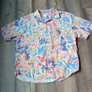 Tommy Bahama Tropical Floral Shirt - Blue, Red, Cream